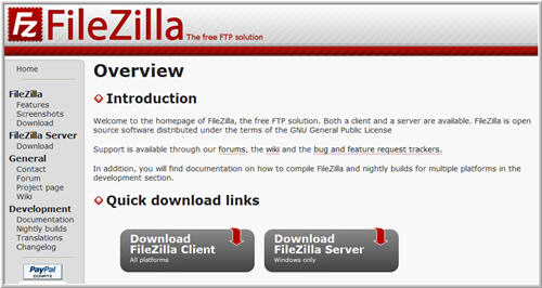 filezilla homepage