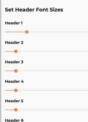 Header font size settings - SubHub